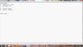 C Programming tutorial - Part 3 Datatypes .