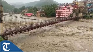 Monsoon fury in Mandi: Beas river in spate; houses submerged, roads, bridges washed away