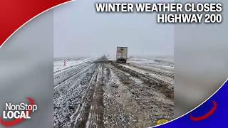 Highway 200 near Circle, Montana closed due to winter weather