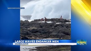 High surf on Oahu’s North Shore wipes out 3 men