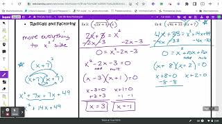 PreCalc: 0.3 Notes - Radical Equations