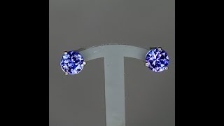 14K White Gold Round Stud Earrings 1.18 Carats