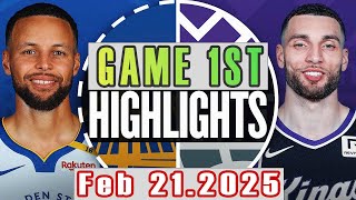 Golden State Warriors Vs Sacramento Kings Game 1st Highlights Feb 21,2025 NBA Season 2024-25