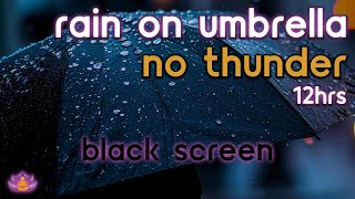 [Black Screen] Rain on Umbrella No Thunder | Rain Ambience | Rain Sounds for Sleeping