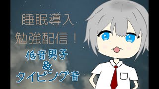 【勉強配信】眠れない人へ低音ボイスとタイピング音【まったり】