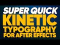 SUPER QUICK Kinetic Typography in After Effects | Adobe Tutorial