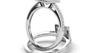 1.25ct TDW Princess-Cut Center Diamond Halo Engagement Ring in 14k White Gold