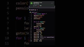 Draw 3D Cube in Python using Turtle #python#shorts