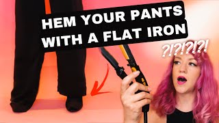 How To Hem Your Pants with a Flat Iron in under 4 minutes! NO SEW!