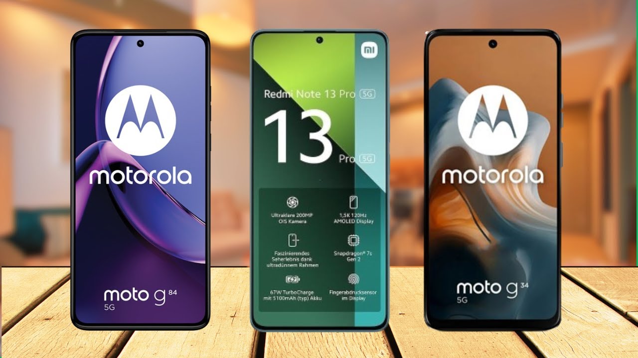 Motorola Moto G84 Vs Redmi Note 13 Pro Vs Motorola Moto G34 - YouTube