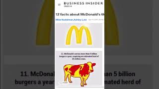 McDonalds: Behind the Scenes of the Menu | McDonald requires cow for burger| #viral #facts  #shots
