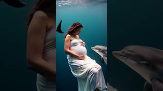 #0028 Beauties of This World – Pregnant Woman Floating Underwater with Dolphins