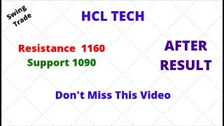 HCL TECH || After Result || Next Target || Support 1090 Resistance 1160 || Price Analysis || TT