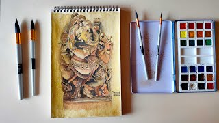 Ganpati Painting I Lord Ganesha Watercolor Painting I Timelapse