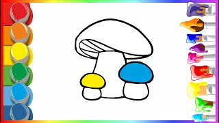 drawing a picture of a mushroom for children