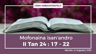 Mofonaina isan'andro anio Alarobia 12 Aout 2020. FJKM Ambohitantely