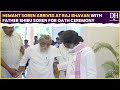 Hemant Soren arrives at Raj Bhavan with father Shibu Soren ahead of oath ceremony