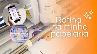 ROTINA NA MINHA PAPELARIA - Sobre produção de arte, sacolinhas infinitas, convite digital borboletas