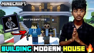 BUILDING MODERN HOUSE  AND MAKING BEACON IN  MINECRAFT TAMIL | With @George Gaming தமிழ் | #21