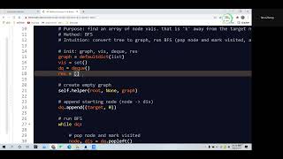 Leetcode 863. All Nodes Distance K in Binary Tree. BFS. Python