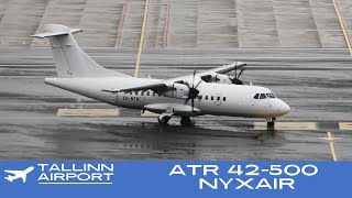 ATR 42-500 Nyxair (ES-NTB) landing in the rain at Tallinn Airport 06.08.2022