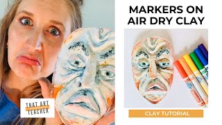 Markers on Air Dry Clay