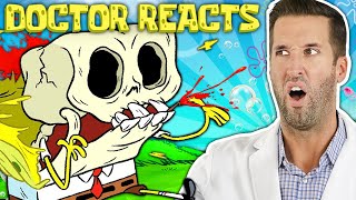 ER Doctor REACTS to SpongeBob's Most PAINFUL Injuries Ever