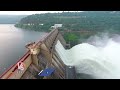 stunning drone visuals of srisailam dam after gates lifting srisailam beautiful view v6 news