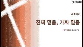 진짜 믿음 가짜 믿음ㅣ요한복음 6:60-71 ㅣ그소망교회 새벽예배ㅣ2025.1.22