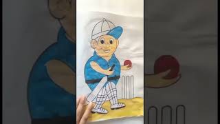 How to colour player | How to colour batsman | #shorts #youtubeshorts #ytshorts #coloringforkids