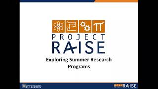 Exploring Summer Research Programs