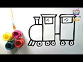 How to draw beginners Toy Train Simple art - Kids Tv Chinna Chinna Oviyam