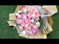 Charming Flower Bouquet - White Tulips & Pink roses