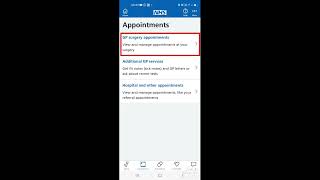 NHS App - Appointments