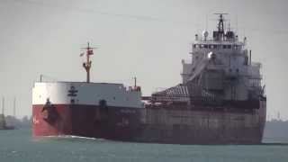 Freighter Atlantic Erie Heads Up The Detroit River