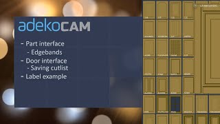 adekoCAM - Part and Door Interfaces