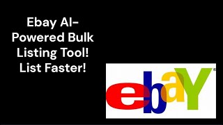 Ebay AI Powered Bulk Listing Tool List your cards FASTER!