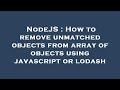 NodeJS : How to remove unmatched objects from array of objects using javascript or lodash