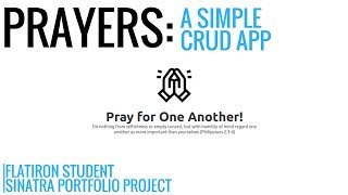 Prayers - A simple CRUD app || Flatiron Student - Sinatra Portfolio Project #2