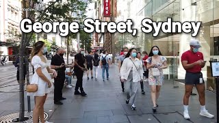 Walking on George Street SYDNEY during AUSTRALIA DAY 2022