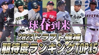 【球春到来】1度見ておきたい2023年ドラフト候補15人！高校生、大学生、社会人期待度ランキングTOP15