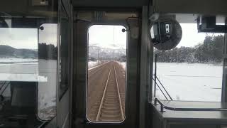 【元日の信越本線】安田駅→茨目駅（JR東日本E129系電車）雪が残る冬の車窓、走行音、車内案内アナウンス（新潟県柏崎市）Shinetsu Main Line Niigata JAPAN TRAIN