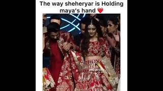 The Way Shehreyar Munawar Is Holding Maya Ali Hand On Ramp Walk