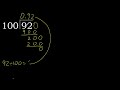 divide 92 by 100 decimal result . division with 3 digit divisors . how to do