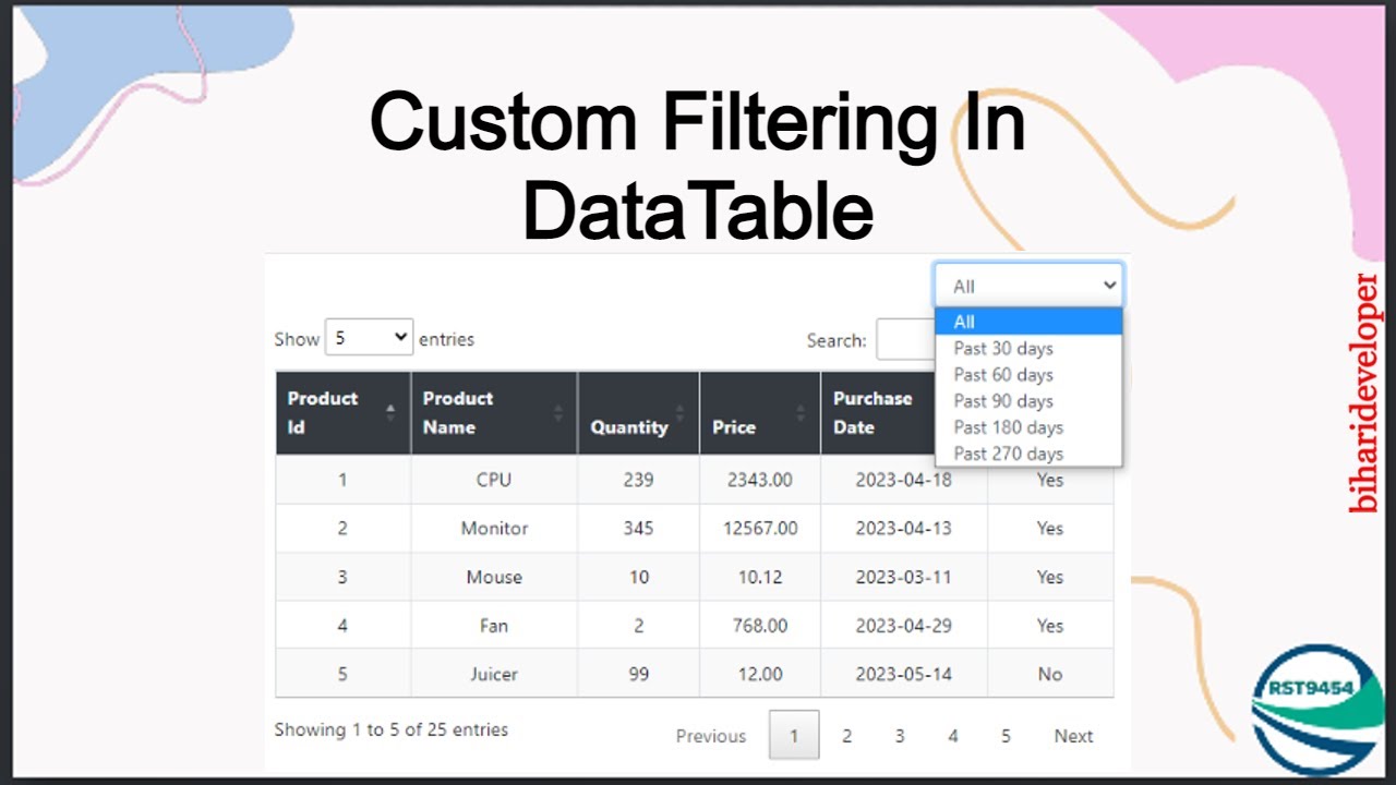 Custom Filtering | DataTable Custom Filter | Filter | Range Filter # ...