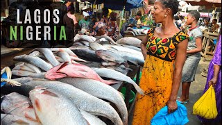 Lagos Nigeria 4k - Market Life - Buying Seafood in the most BUSY MARKET of AFRICA