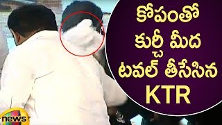 Minister KTR Takes Off Towel From Chair In Anger | TSIIC-TIF MSME Industrial Park Event | Mango News