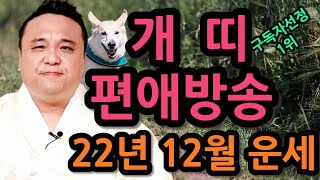 구독자 투표 선정 1위 개띠편애방송 2022년 양력 12월운세