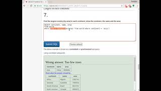 sqlzoo select in select Q7