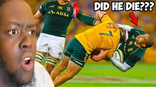 FIRST TIME WATCHING RUGBY - American Reacts To RUGBY Hardest Hits EVER